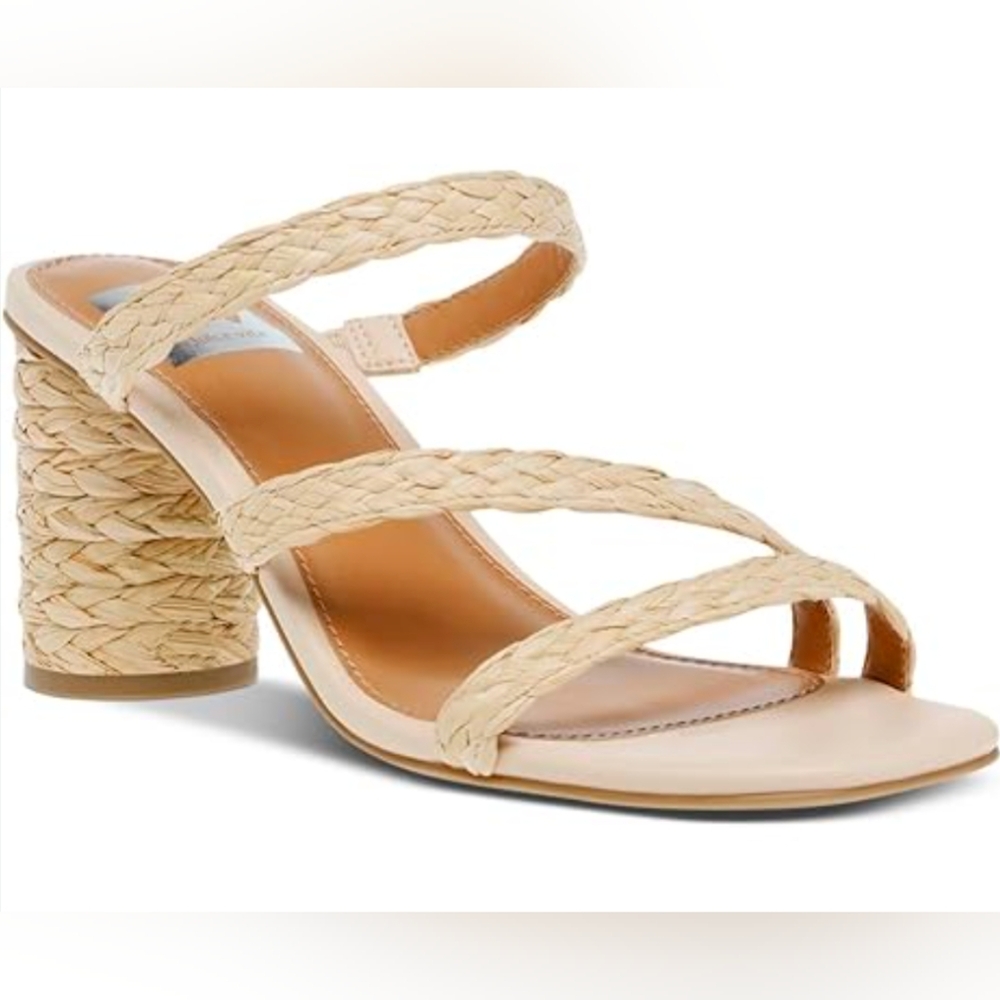 Dolce Vita Braided Raffia Slip On Cream Sandals Size 8.5 Women's Shoe